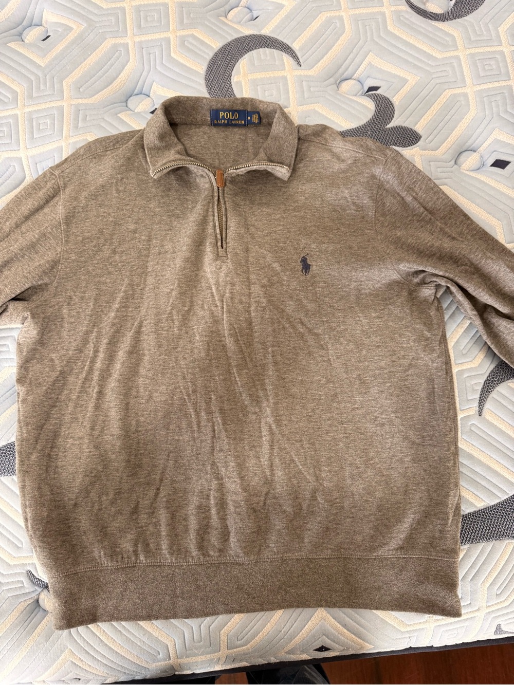 Polo by Ralph Lauren Taupe Quarter-Zip Sweater